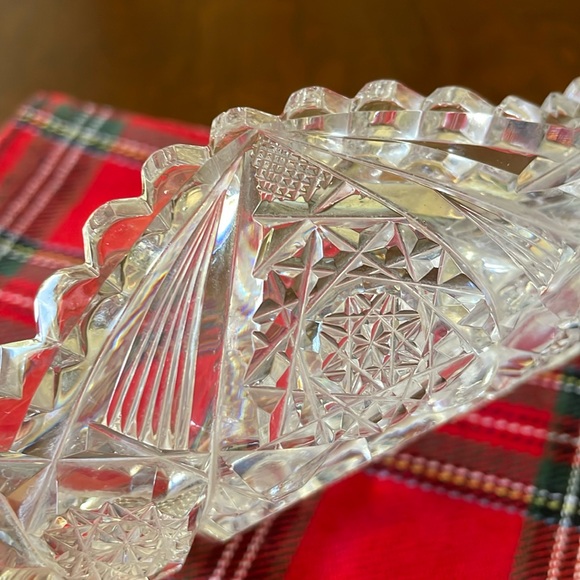 Vintage cut crystal starburst pinwheel pattern small bowl 7.5” x 3.75” - Picture 6 of 11